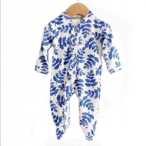 Spearmint Ruffle Footed Romper